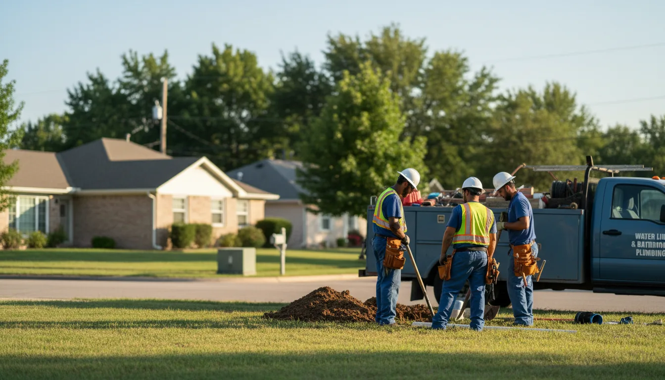 Residential water line and bathroom plumbing service in Deville, LA